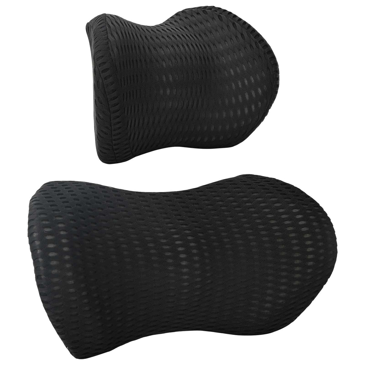 VidaXL ensemble de coussins avec coussin réglable 2 pcs maille 4D noire
