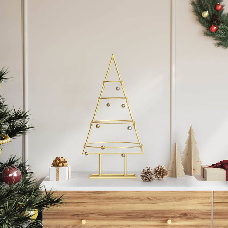 VidaXL sapin de Noël en métal avec or standard 60 cm en acier thermolaqué