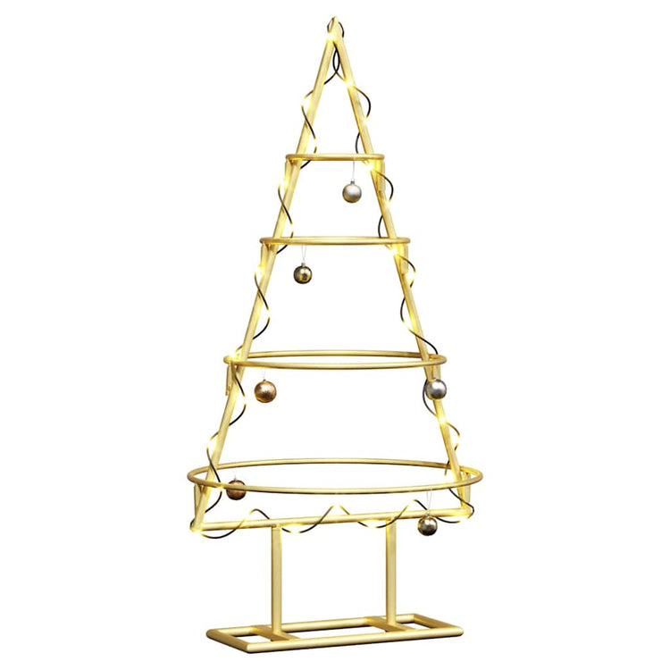 VidaXL sapin de Noël en métal avec or standard 60 cm en acier thermolaqué