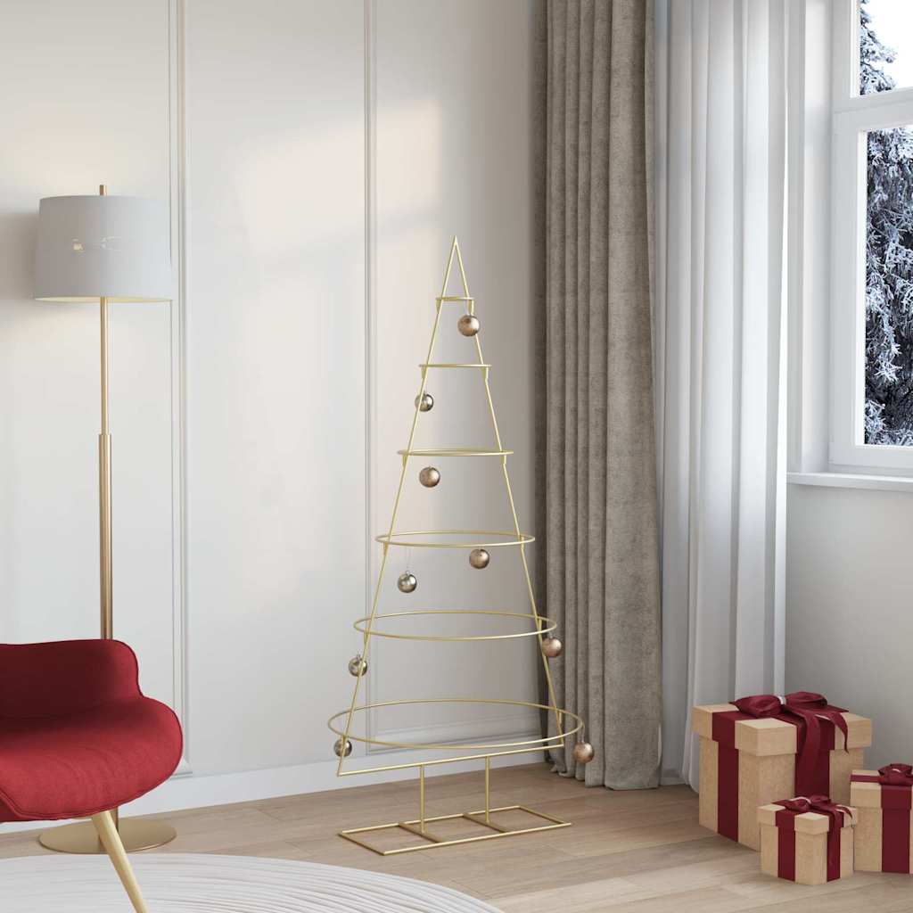 VidaXL sapin de Noël en métal avec or standard 148 cm en acier thermolaqué