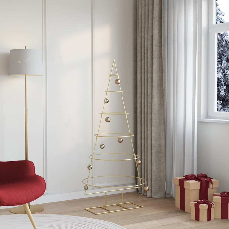 VidaXL sapin de Noël en métal avec or standard 148 cm en acier thermolaqué