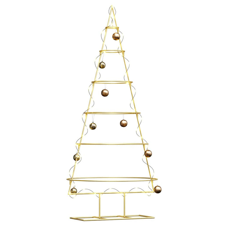 VidaXL sapin de Noël en métal avec or standard 148 cm en acier thermolaqué