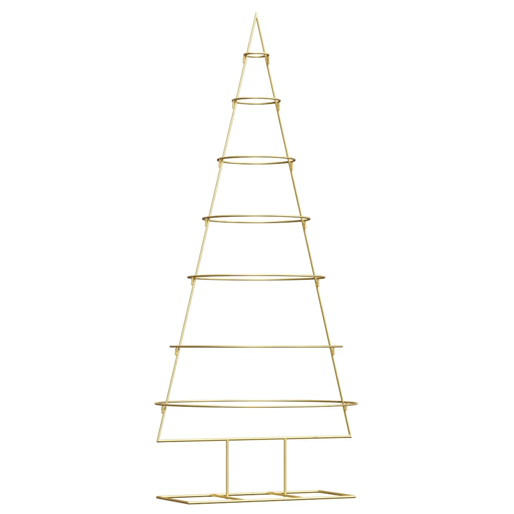 Vidaxxl sapin de Noël en métal avec standard doré 180 cm en acier thermolaqué