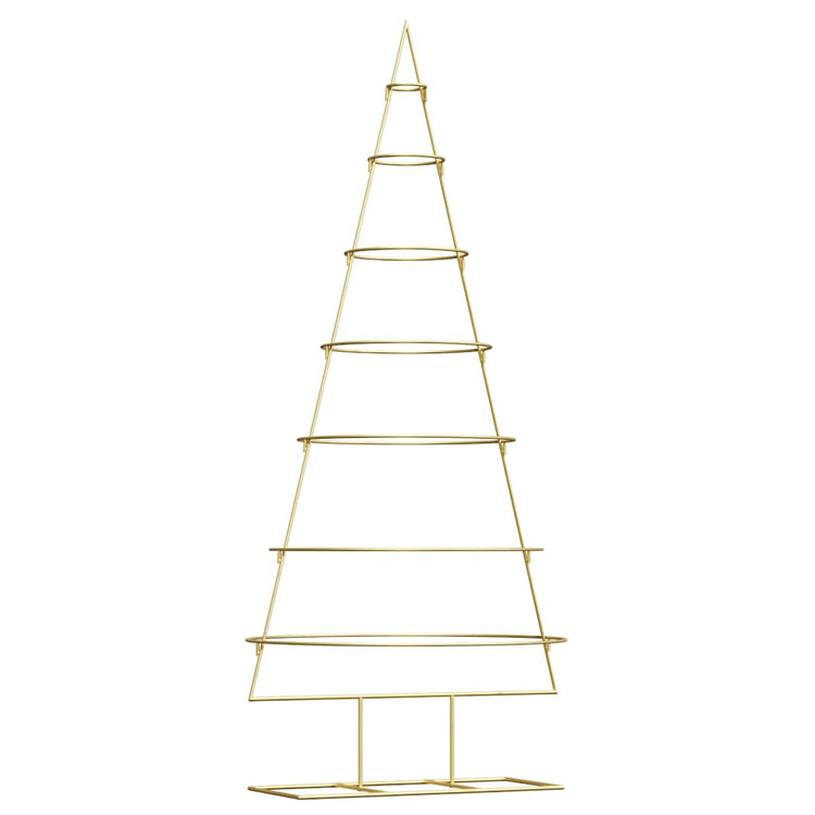 Vidaxxl sapin de Noël en métal avec standard doré 180 cm en acier thermolaqué