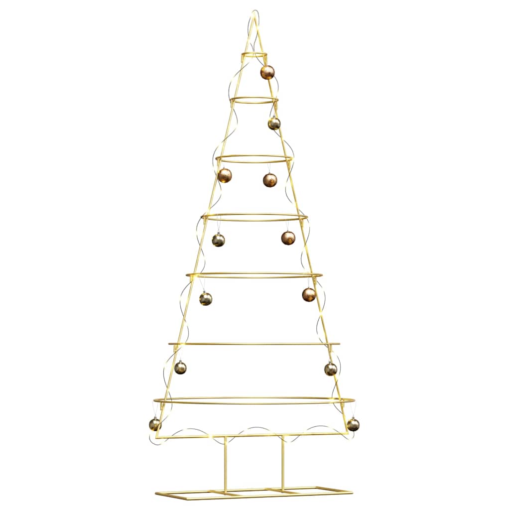 Vidaxxl sapin de Noël en métal avec standard doré 180 cm en acier thermolaqué