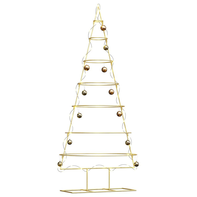 Vidaxxl sapin de Noël en métal avec standard doré 180 cm en acier thermolaqué