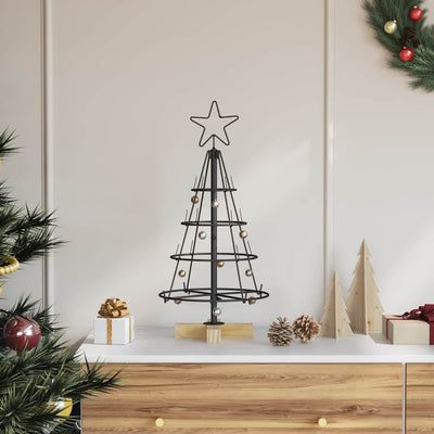 Vidaxl Sapin de Noël en forme de cône avec acier noir standard 60 cm
