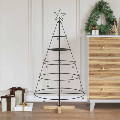 VidaXL Sapin de Noël en forme de cône avec acier noir standard 126 cm