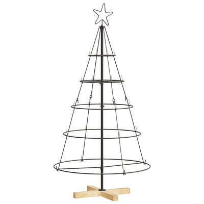 VidaXL Sapin de Noël en forme de cône avec acier noir standard 126 cm