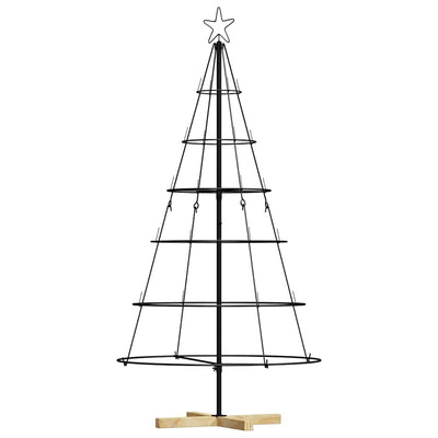 VidaXL Sapin de Noël en forme de cône avec acier noir standard 154 cm