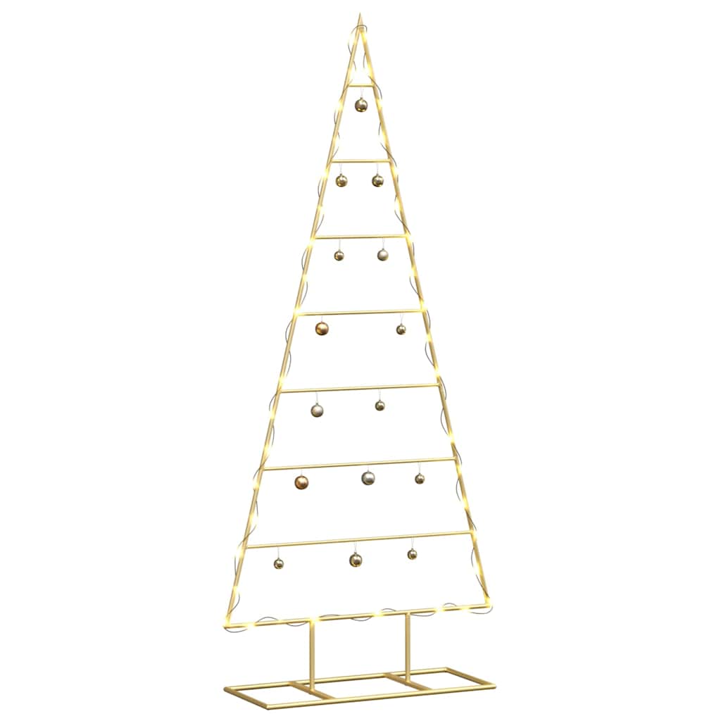 VidaXL sapin de Noël en métal avec or standard 125 cm en acier thermolaqué