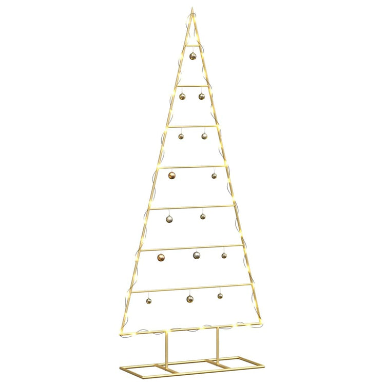 VidaXL sapin de Noël en métal avec or standard 125 cm en acier thermolaqué