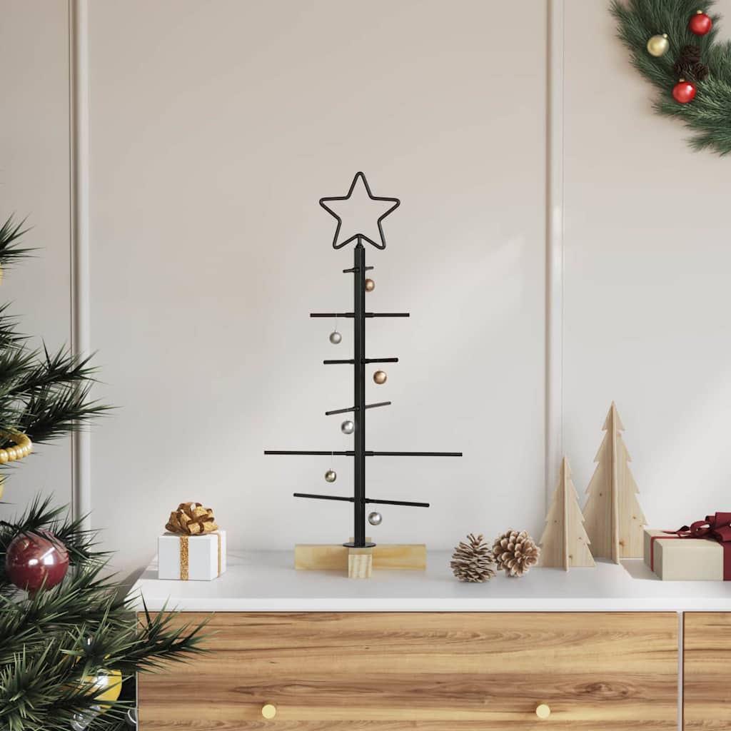Vidaxx sapin de Noël en métal noir 59,5 cm en acier thermolaqué
