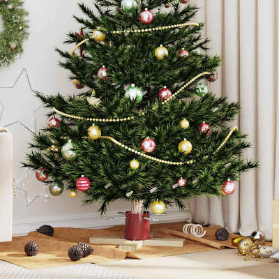 Vidaxx Support pour sapin de Noël 1,73 rouge 50 x 50 x 16 cm en bois de pin massif