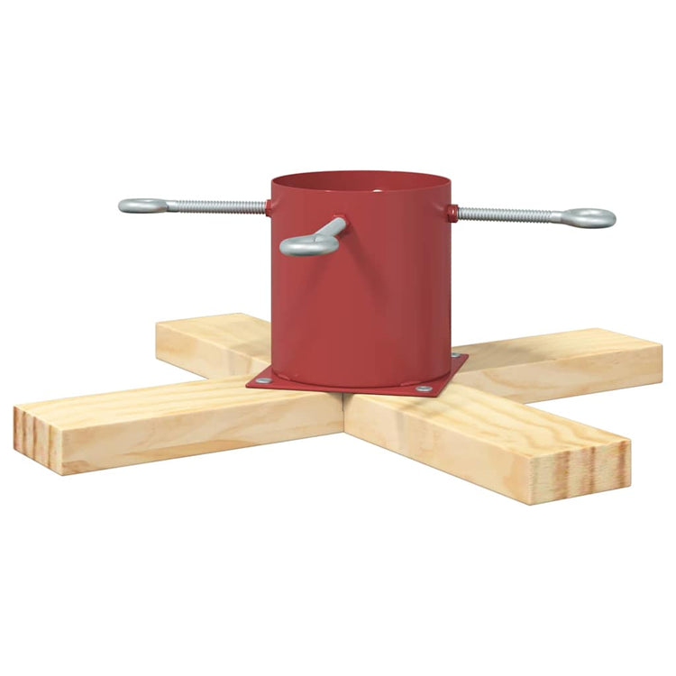 Vidaxx Support pour sapin de Noël 1,73 rouge 50 x 50 x 16 cm en bois de pin massif