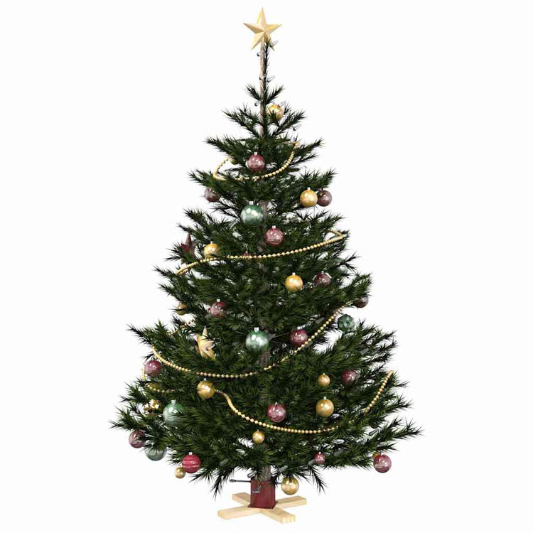 Vidaxx Support pour sapin de Noël 1,73 rouge 50 x 50 x 16 cm en bois de pin massif