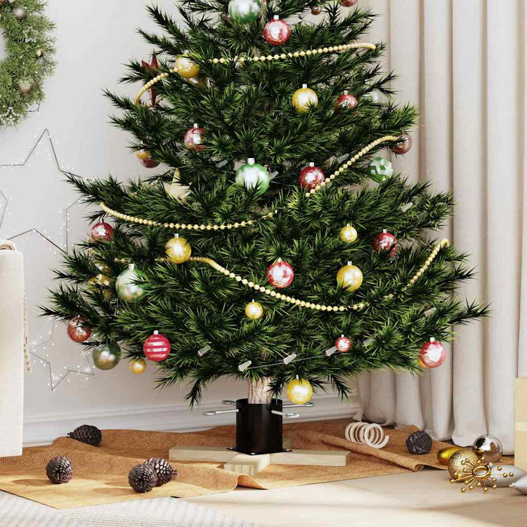 Vidaxx Support pour sapin de Noël noir 50 x 50 x 16 cm en bois de pin massif