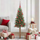 Vidaxx sapin de Noël slim vert 150 cm PVC et bois de pin massif