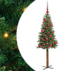Vidaxx sapin de Noël slim vert 150 cm PVC et bois de pin massif