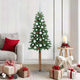Vidaxx sapin de Noël slim vert 150 cm PVC et bois de pin massif