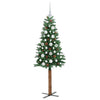 Vidaxx sapin de Noël slim vert 150 cm PVC et bois de pin massif