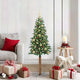 Vidaxx sapin de Noël slim vert 150 cm PVC et bois de pin massif