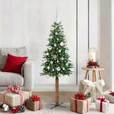 Vidaxx sapin de Noël slim vert 150 cm PVC et bois de pin massif - afbeelding 1