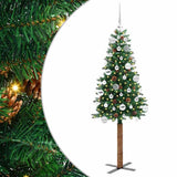 Vidaxx sapin de Noël slim vert 150 cm PVC et bois de pin massif - afbeelding 2