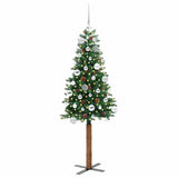 Vidaxx sapin de Noël slim vert 150 cm PVC et bois de pin massif - afbeelding 3