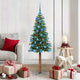 Vidaxx sapin de Noël slim vert 150 cm PVC et bois de pin massif