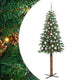 Vidaxx sapin de Noël slim vert 180 cm PVC et bois de pin massif