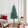 Vidaxx sapin de Noël slim vert 180 cm PVC et bois de pin massif