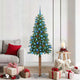 Vidaxx sapin de Noël slim vert 180 cm PVC et bois de pin massif