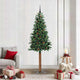Vidaxx sapin de Noël slim vert 210 cm PVC et bois de pin massif