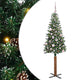 Vidaxx sapin de Noël slim vert 150 cm PVC et bois de pin massif