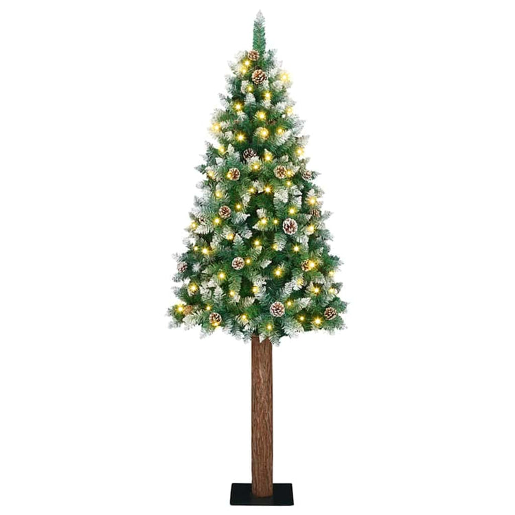 Vidaxx sapin de Noël slim vert 180 cm PVC et bois de pin massif