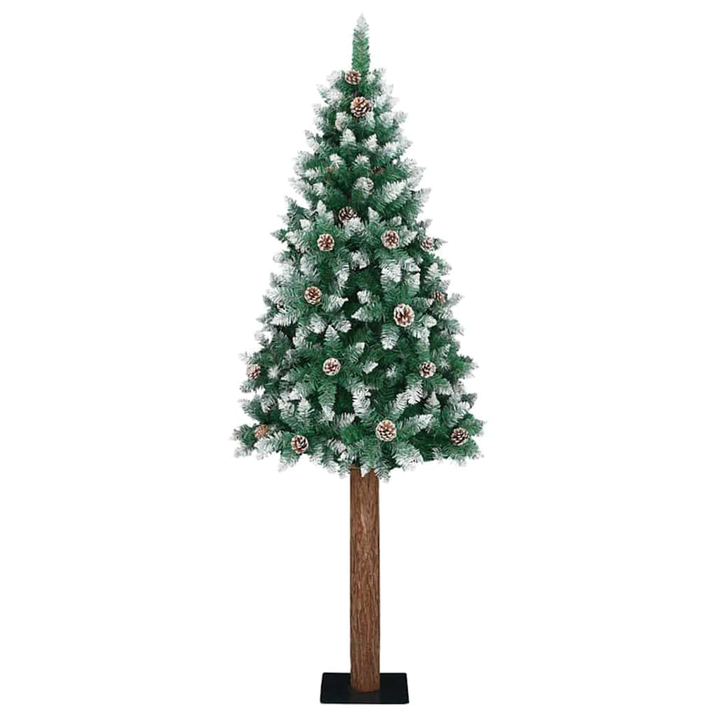 Vidaxx sapin de Noël slim vert 180 cm PVC et bois de pin massif