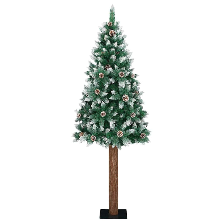 Vidaxx sapin de Noël slim vert 180 cm PVC et bois de pin massif