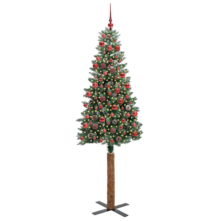 Vidaxx sapin de Noël slim vert 180 cm PVC et bois de pin massif