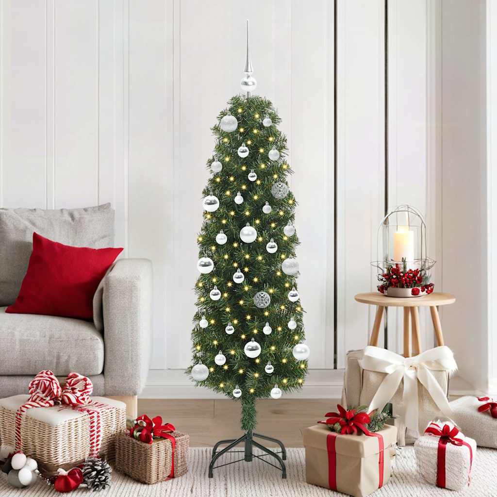 Vidaxx sapin de Noël artificiel vert 150 cm PVC et acier et plastique