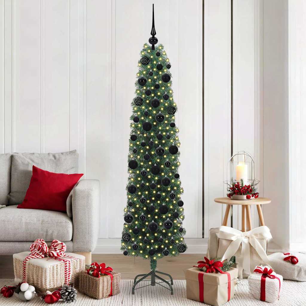 Vidaxx sapin de Noël artificiel vert 180 cm PVC et acier et plastique