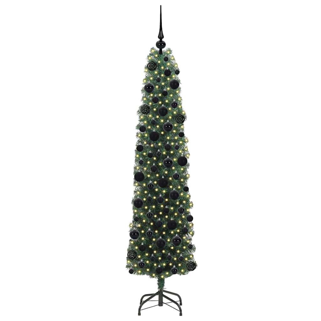 Vidaxx sapin de Noël artificiel vert 180 cm PVC et acier et plastique