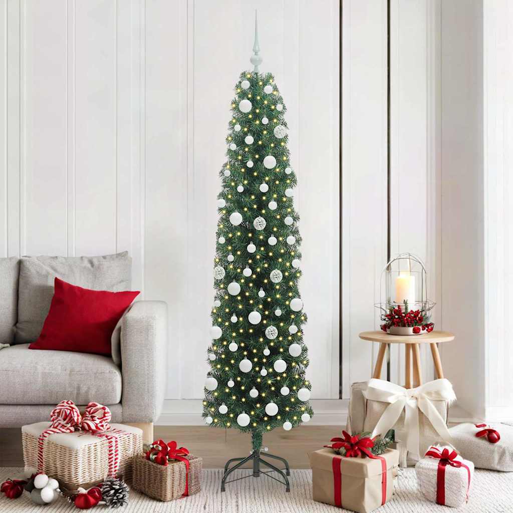 Vidaxx sapin de Noël artificiel vert 180 cm PVC et acier et plastique