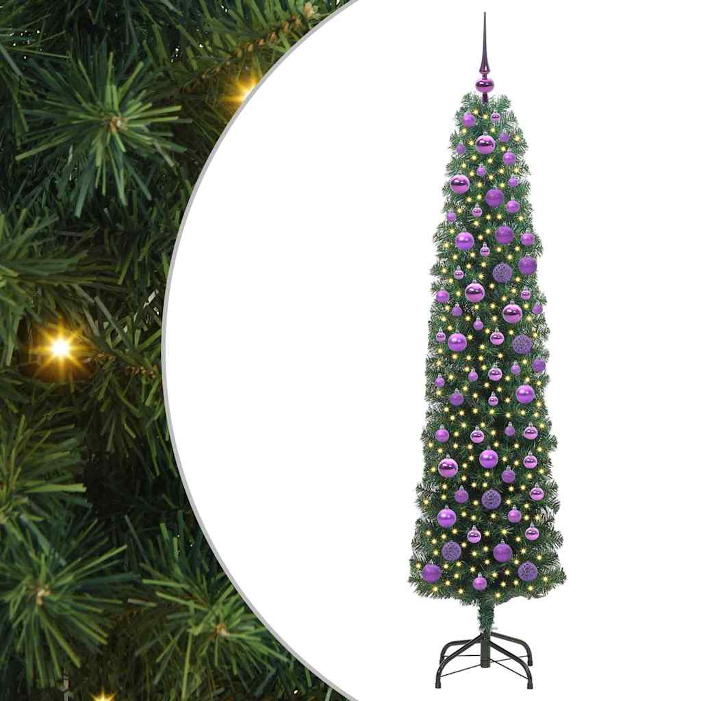Vidaxx sapin de Noël artificiel vert 180 cm PVC et acier et plastique