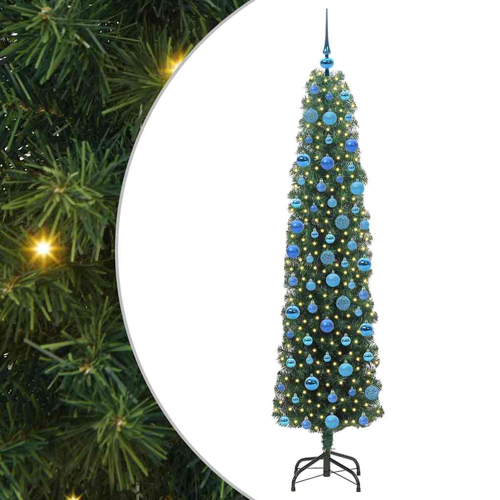 Vidaxx sapin de Noël artificiel vert 180 cm PVC et acier et plastique