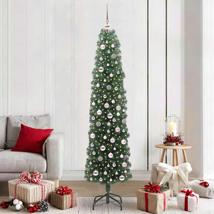 Vidaxx sapin de Noël artificiel vert 210 cm PVC et acier et plastique