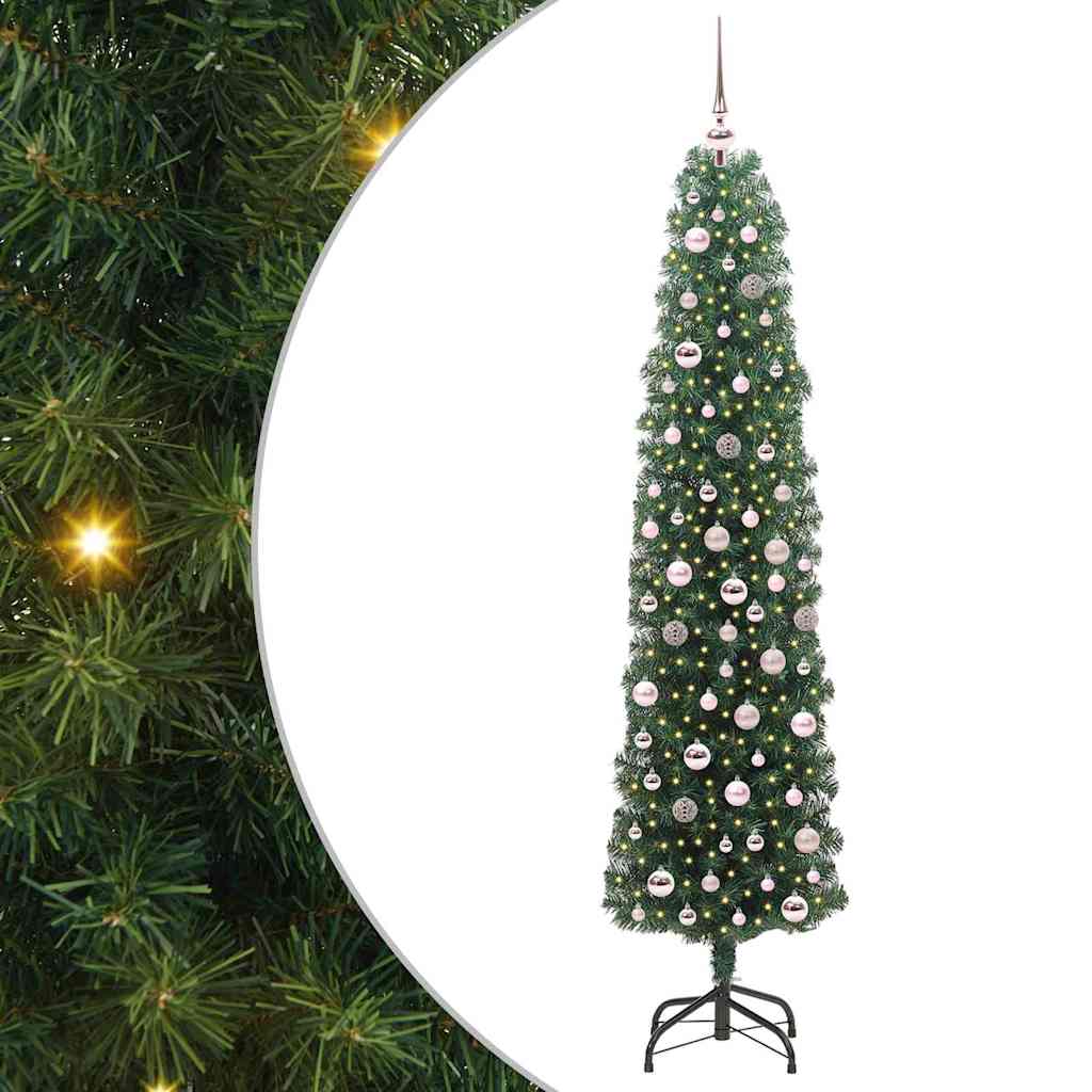 Vidaxx sapin de Noël artificiel vert 210 cm PVC et acier et plastique
