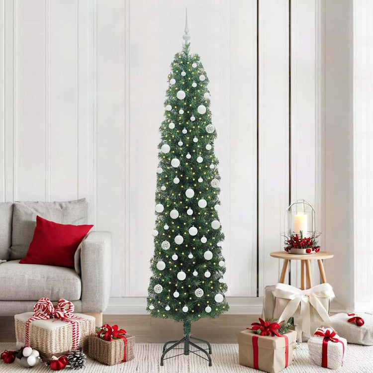 Vidaxx sapin de Noël artificiel vert 210 cm PVC et acier et plastique