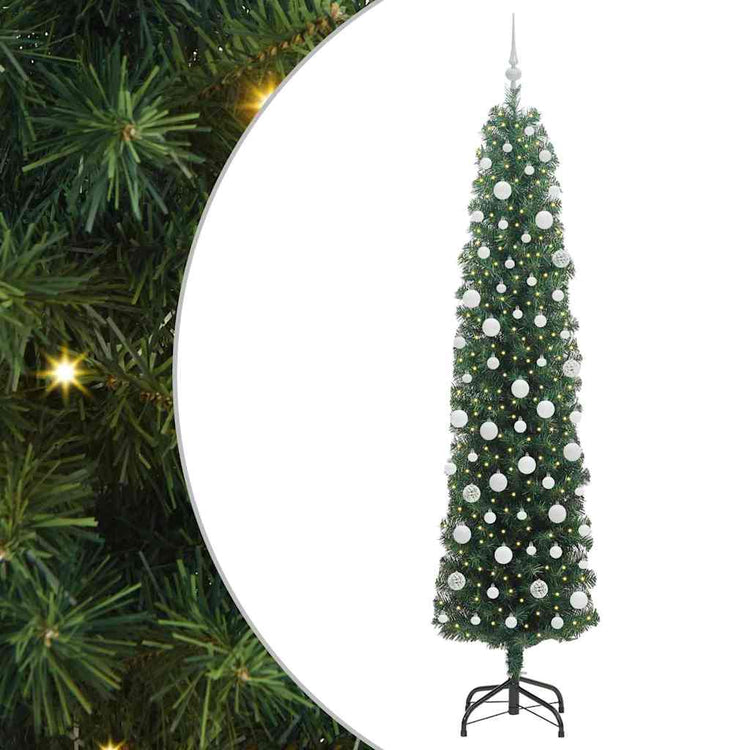 Vidaxx sapin de Noël artificiel vert 210 cm PVC et acier et plastique