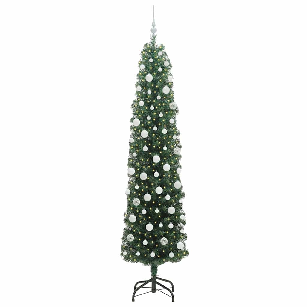 Vidaxx sapin de Noël artificiel vert 210 cm PVC et acier et plastique